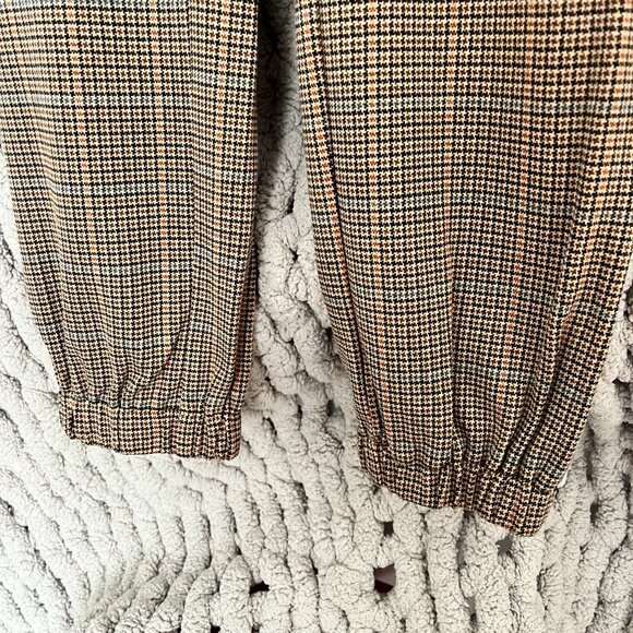 Jogger Style Dress Pants (2 pairs) Black/White Checked & Brown/Beige Tartan (M) - Picture 12 of 15